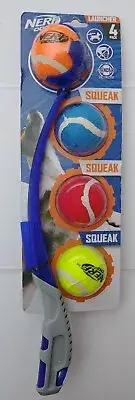 Nerf Dog Launcher Toy Gift Set with 4 2.5 inch Balls NEW