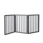 Wooden Pet Gate Dog Fence Retractable Barrier Portable Door 3 Panel