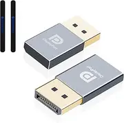 DisplayPort Headless Ghost Display EDID Emulator DP Dummy Plug Virtual Display Adapter 4K Supports up to 3840 x 2160 @ 60 Hz, 1080P (Headless Ghost Display Emulator, Pack of 2, Grey)