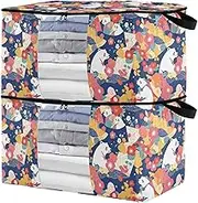 sanluoli 90L 2 Pack Under Bed Storage Containers with Reinforced Handles, clear window Closet Storage Boxes