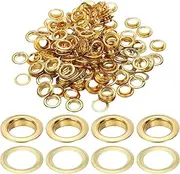 uxcell 12mm/1/2" Metal Eyelets, 150 Pcs Eyelets and Grommets Kit Leather Grommet Eyelet Tool for Fabric Shoes Clothes Curtains Belt DIY Project, Gold