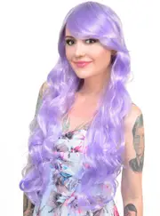 Stella Extra Long Wavy Lilac Purple Womens Costume Wig