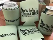 Grouse Geek Koozie for Canned Beverages - camp, hunt, relax