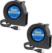 DIANN 2pcs 7530 Cooling Fan USB Cooling Fan DC 5V 75mm x 30mm Brushless Cooling Fan for Cooling DIY PC Computer Case Fan