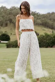 [PUP3] Alison Two Piece Set - Pink Floral XS Pink