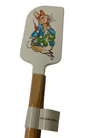Williams Sonoma Peter Rabbit Eating Carrots Silicone Spatula 12 1/2" long.