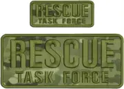 RESCUE TASK FORCE EMBROIDERY PATCH 4X10 AND 2X5 HOOK ON BACK od green/ multicam