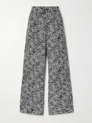 [Matteau] Matteau - Polka-dot Silk Crepe De Chine Track Pants - Black - 1 1 Black