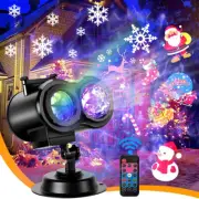 Christmas Snowflake Projector LED Moving Snowfall Laser Light In/Outdoor Decor