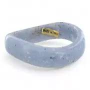 Made in Italy Light Blue Curved Sand Bangle Bracelet Ladies Standard Size