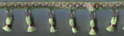 3" LIME FUCHSIA BEADED TIED TASSEL FRINGE FABRIC TRIM 8 YARDS