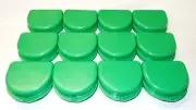 12 Dental Orthodontic Retainer Denture Mouth Guard Case Bleach - Green