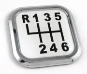 Shift Manual 6 speed Square Chrome rim Emblem Car 3D Decal Badge sticker 2"