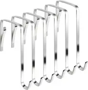 10Pcs Over The Door Hooks, Metal Hanger Z Sturdy Silver