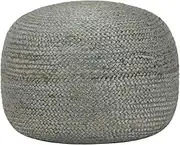 Handmade Pouffe Olive Green 45x30 cm Jute - Comfortable Decorative Footstool with EPS Foam Balls Filling, Perfect for Living Room Sofa & Armchair