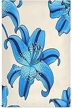 GAIREG Large Blue Flowers Beige Dish Cloths, 28x18 Inch Bulk Beach Tea Towels, Set of 6