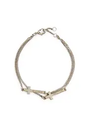 DSQUARED2 Double Cross Bracelet - Silver L
