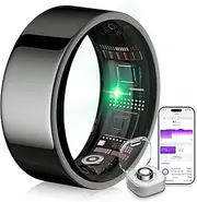 Smart Ring 4th Generation & Wireless Charging Box【Industry No.1-0 Measurement Errors】【Sport Specific - SGS Certified】 Smart Ring for Women Men Sleeping, Heart Rate, SpO2, 200 Modes for