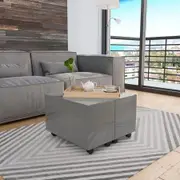 Coffee Table High Gloss Grey 60x60x35 cm Chipboard