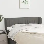 Dark Grey Headboard with Ears - King Size, Adjustable Height, Fabric Padded Panel - Modern Bed Headboard for Bedroom, Wall Mounted & Comfortable