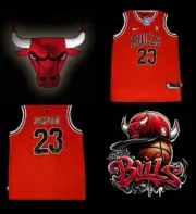CHICAGO BULLS RED AND BLACK MICHAEL JORDAN 23 JERSEY SIZE 2XL