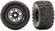 8972 Maxx Black All Terrain Tires and Wheels for Remote Control Cars, 17mm Sp...