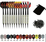 Darts Sets, 12 Packs Soft Darts With Soft Tip Points For Electronic Dartboard With Extra 42 Dart Flights And 100 Black Plastic Dart Tips