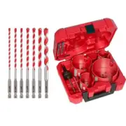 Milwaukee Hammer Drill Bit Kit Carbide w/ BIG HAWG Carbide Hole Saw (15-Piece)