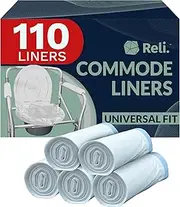 Reli. Bedside Commode Liners | Pack of 110 | Universal Fit | Commode Liners Disposable | Portable Toilet Bags