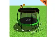 Kahuna Trampoline 10 ft with Basket ball set and Roof-Green