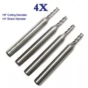 4x 1/8"Cutting Dia. HSS CNC End Mill Milling End Cutter Drill Bit 1/4" Shank