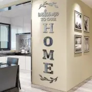 Home Wall Decor Welcome to Our Home Letter Signs Acrylic Mirror Wall Stickers...