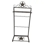 Rustic Western Boot Rack with Star Decoration – Metal Free-Standing Cowboy