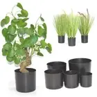 Concise Plastic Black Flower Pots Planter Plant Pot Succulent Box