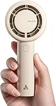 Aecooly Portable HandHeld Turbo Fan [24H Max Cooling Time], 5 Speeds USB Rechargeable Mini Personal Battery Operated Small Pocket Cooling Fan, Travel Essentials, Gifts for Women, Lash - Beige