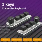 Type-c Programming Custom Knob Keyboard RGB 3 Key Copy Paste Mini Button + Cable