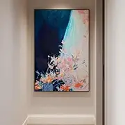 Hand Painted Oil Painting On Canvas - Large Size Minimalist Abstract Flower Landscape Texture Sofa Background Gallery Art,Wall for Living Room Wall Home Decoration,As Shown,90 X 140 Cm(36"X56")