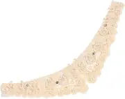 [MOBUTOFU] Elegant Vintage Pearl Lace Collar Trim for Women Detachable Fake Collar Choker Beaded Overlay for Dresses White Necklace