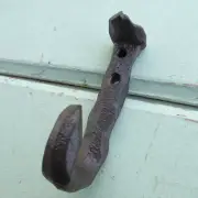 Cast Iron Wall Hook Rustic Metal Black Hook Coat Hat Towel Hanging Heavy Duty