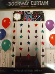 Happy New Year Party Doorway Curtain Door Hanging Stars String Decoration New!!!