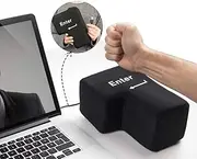 USB Big Enter Key Relieve Stress Plush Toy, Throw Table Pillow Toys Anti-Stress Relief Super Size Stuffer Accent Desktop Foam Nap Pillow Vent Tool Peripheral Keys
