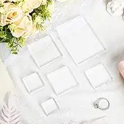 Amyhill 6 Pcs Acrylic Blocks Wedding Flat Lay Props Acrylic Styling Photography Clear Stamp Display Block Set Props Wedding for Scrapbooking Crafts(Square)