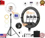 18 inches Dimmable LED Ring Light Kit with Adjustable Light Stand Holder 71 inch