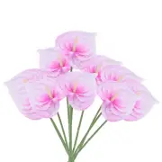 10Pcs 13" Artificial Anthurium Lily Flowers Floral Bouquet Decor, Fuchsia White