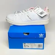 Adidas Stan Smith Cloud White Gold Pink Womens Athletic Sneaker Size 5.5