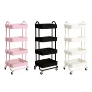 Levede Kitchen Trolley Cart 4 Tiers Steel Storage Rack Shelf Organiser Wheels
