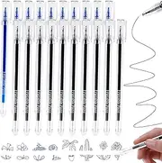 Goldge 20 x Erasable Ballpoint Pens, 0.5 mm Erasable Pens, Rollerball Pen, Erasable Rollerball Pen, 10 Black 10 Blue Gel Pens Erasable for School Supplies, Office Supplies, Students