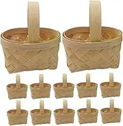 Garneck 12pcs Miniature Rattan Baskets Cute Egg Shaped Woven Baskets for Jewelry Storage Candy Holder for Bridal Shower and Birthday Party Decorations
