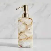 White Agate Soap Dispenser, Agate Bathroom Accessories Refill Soap Dispenser