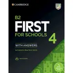 [華泰~書本熊]劍橋英檢官方全真題本 B2 FIRST FOR SCHOOLS (FCE) 4 9781108780100 9781108748056<書本熊書屋>